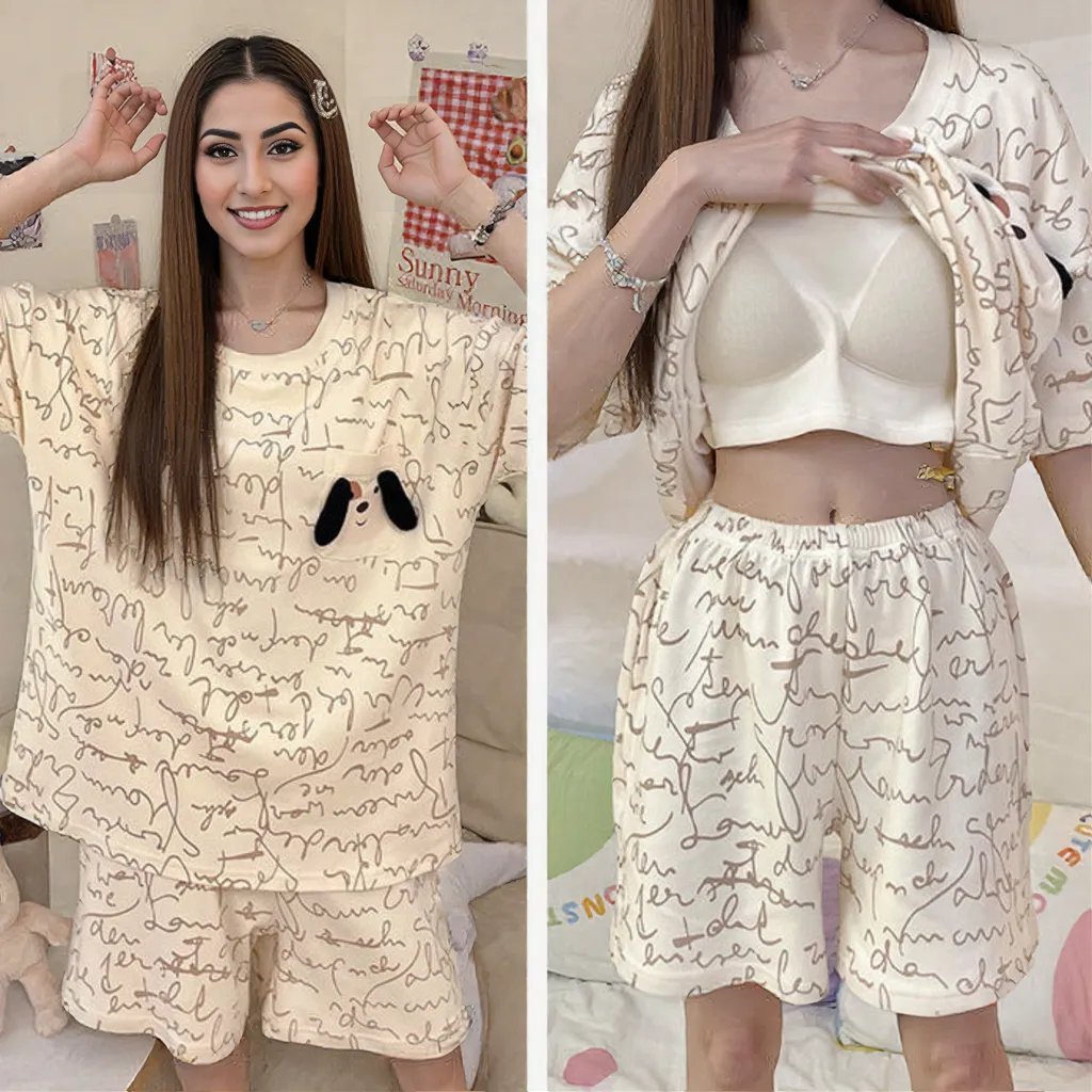 Puppy Love PJ Set – With Padded Sweet Ease - Zero Bra