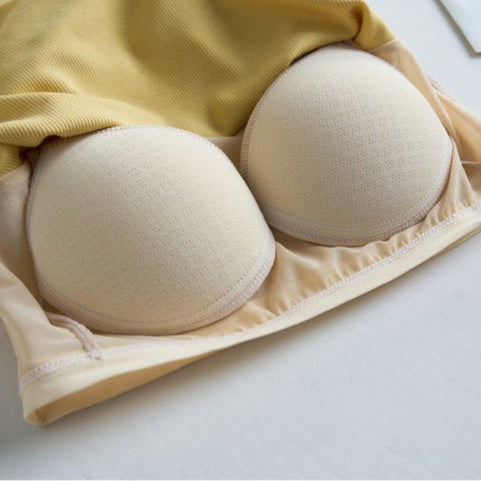 Retro Ringer Built - In Bra Tee – Classic Cool, Made Comfy! - Zero Bra