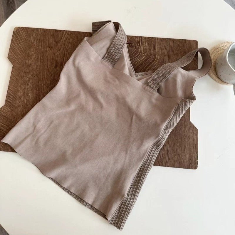 Ribbed Knit Camisole with Built - In Bra – Cozy, Chic & Supportive - Zero Bra