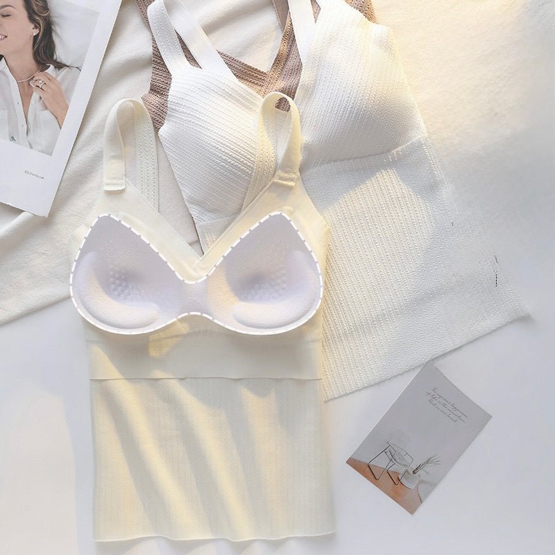 Ribbed Knit Camisole with Built - In Bra – Cozy, Chic & Supportive - Zero Bra