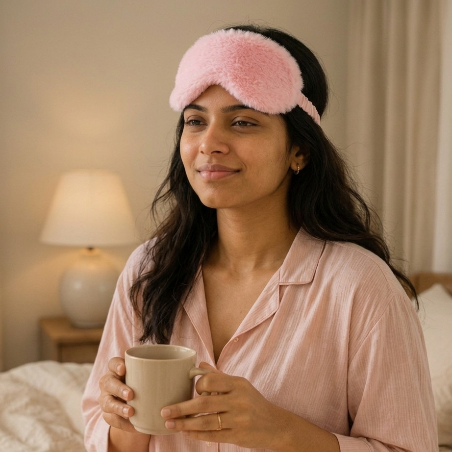 ZeroBra DreamCloud Plush Sleep Eye Mask in soft, comfortable fabric for restful Indian nights
