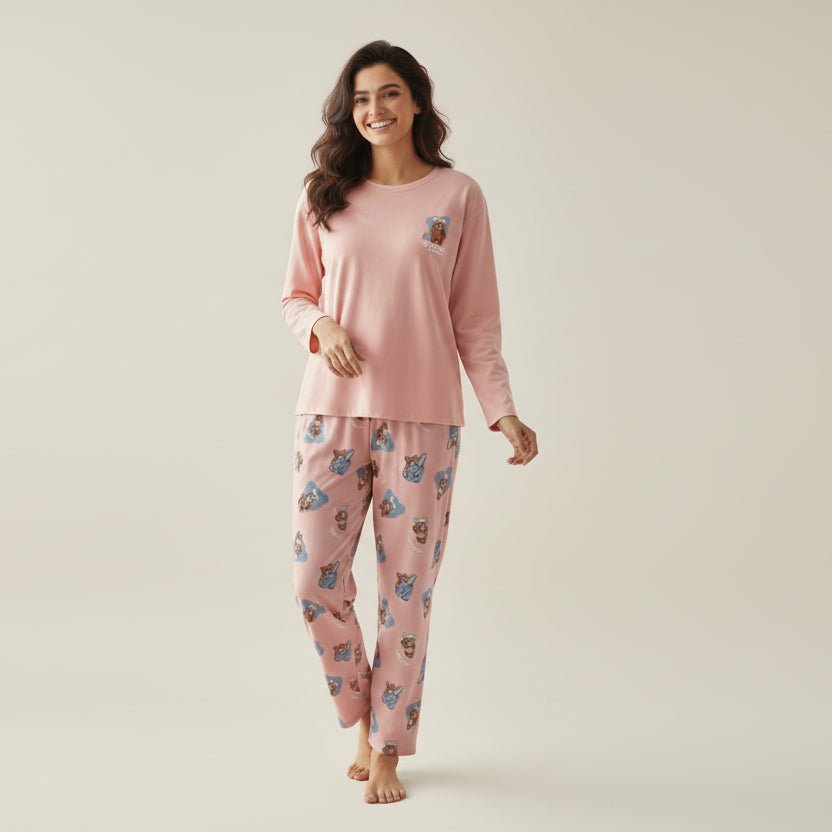 Rosy Bear PJ Set – With Padded Bliss - Zero Bra