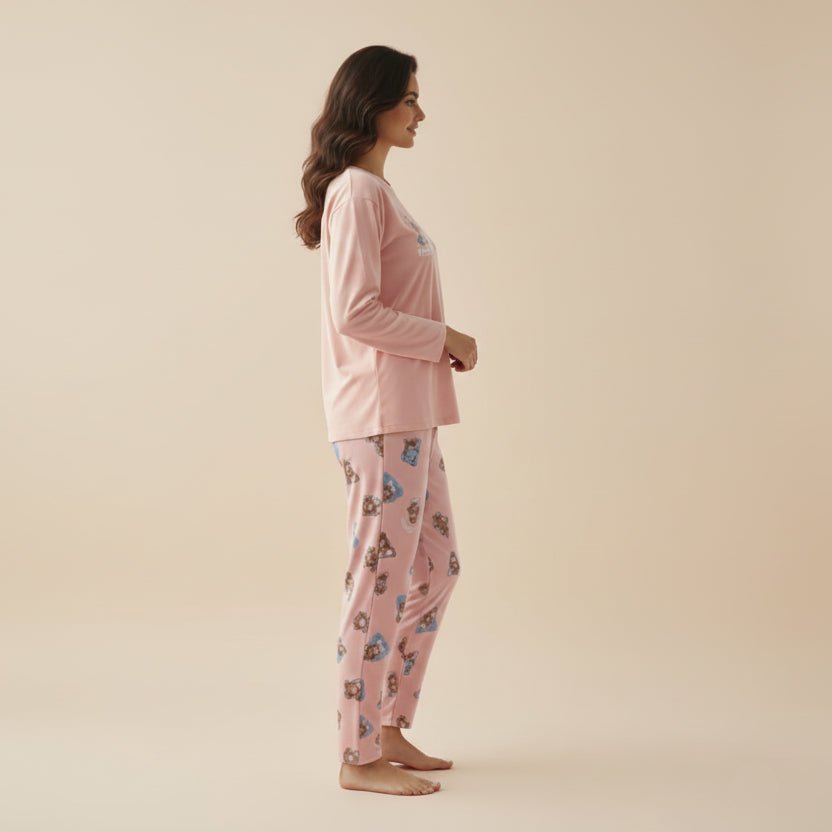 Rosy Bear PJ Set – With Padded Bliss - Zero Bra