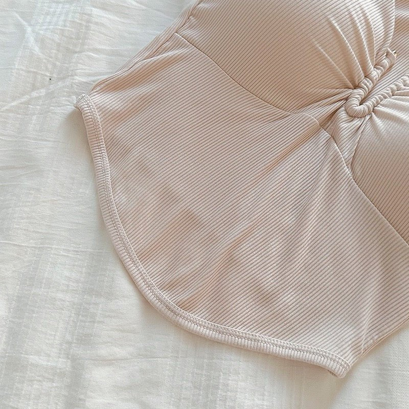 Ruched Built - In Bra Top – Effortless Chic & Comfort - Zero Bra