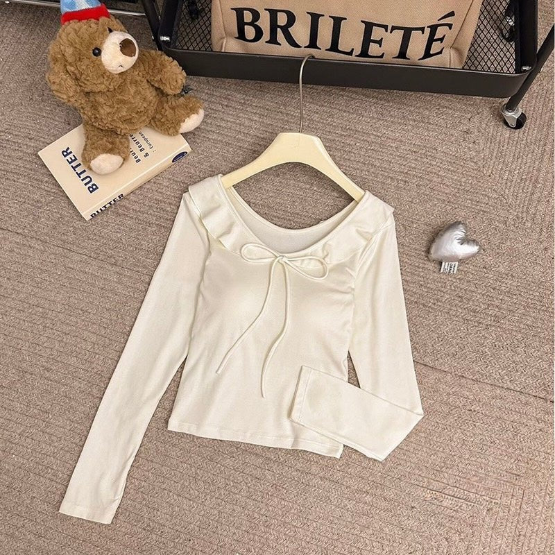 Ruffle Bow - Tie Built - In Bra Top – Cozy & Elegant - Zero Bra