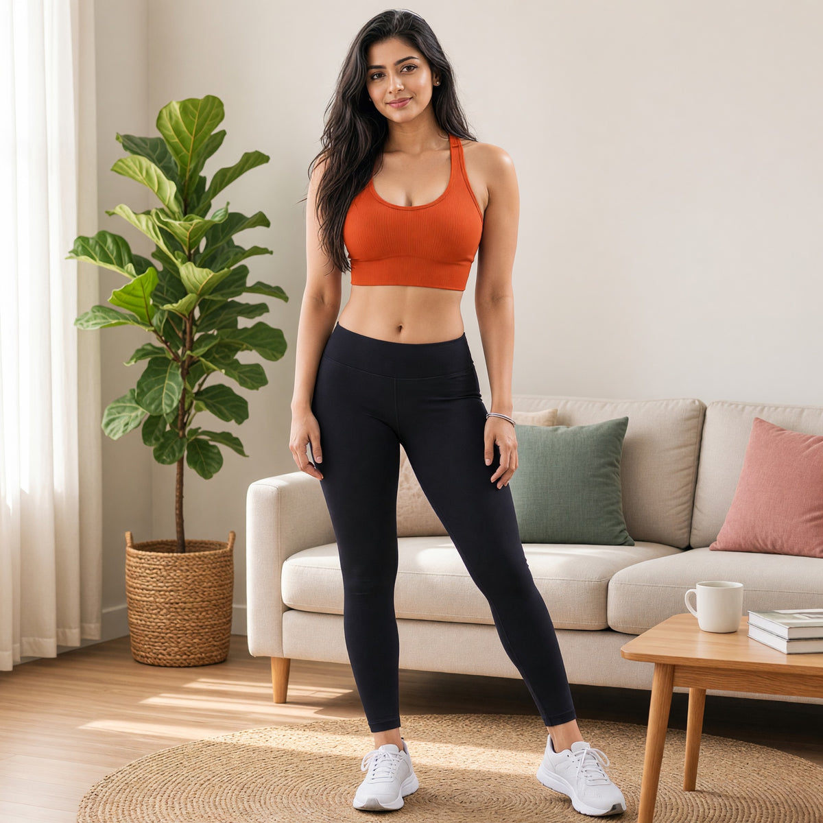 Seamless Racerback Built-in Bra Gym Tank