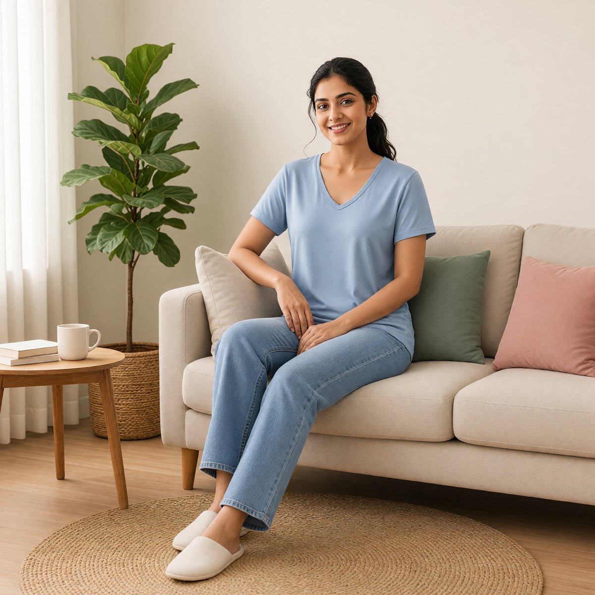 Silky Comfort Padded Lounge Tee