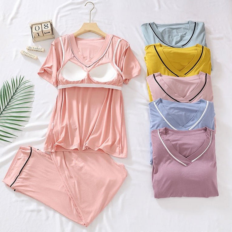 Silky Smooth Lounge Set – Your Dreamy PJ Upgrade! - Zero Bra