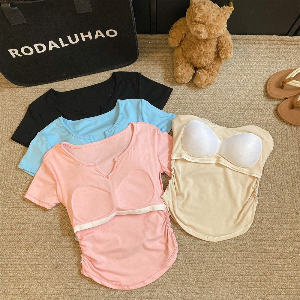 Sleek & Chic Built - In Bra Tee – Your Everyday Essential! - Zero Bra