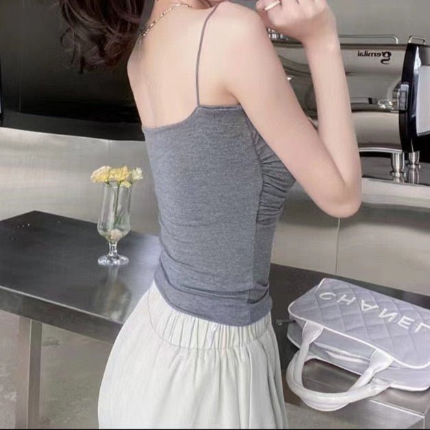 Sleek Ruched Built - In Bra Cami Top - Zero Bra
