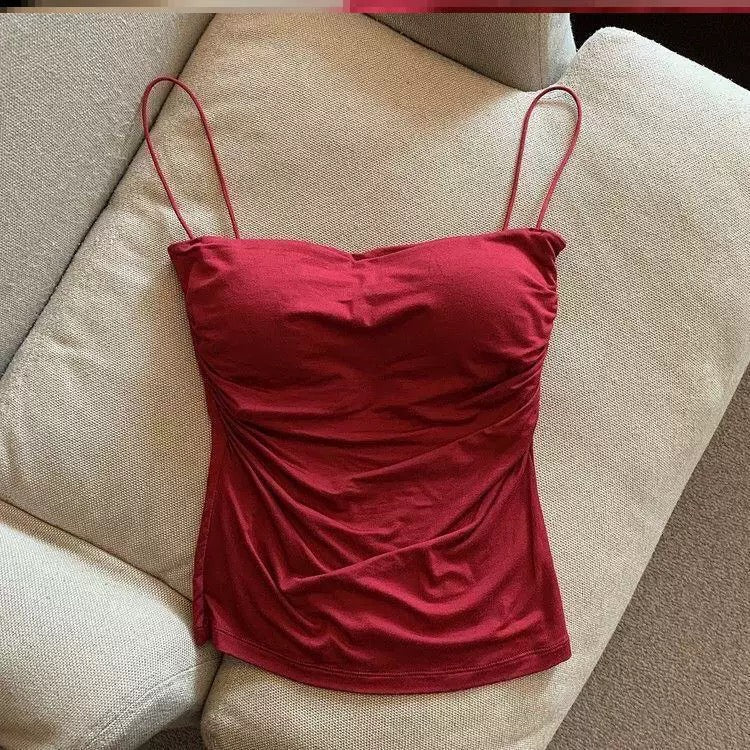 Sleek Ruched Built - In Bra Cami Top - Zero Bra
