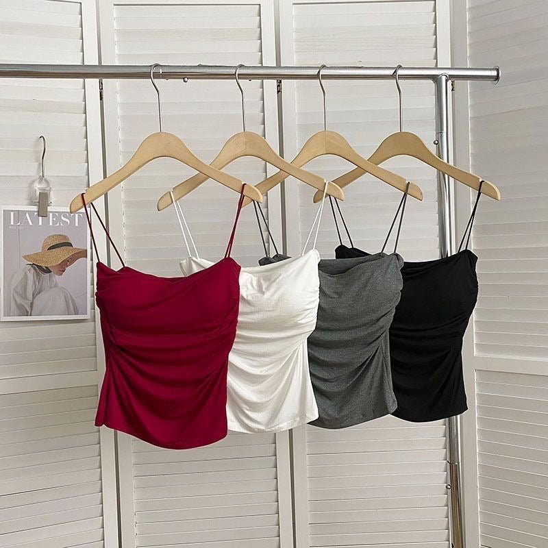 Sleek Ruched Built - In Bra Cami Top - Zero Bra