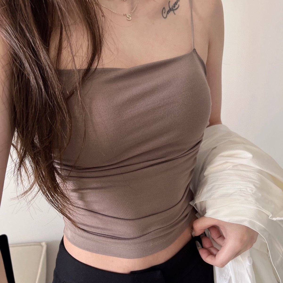 Sleek Ruched Built - In Bra Cami Top - Zero Bra