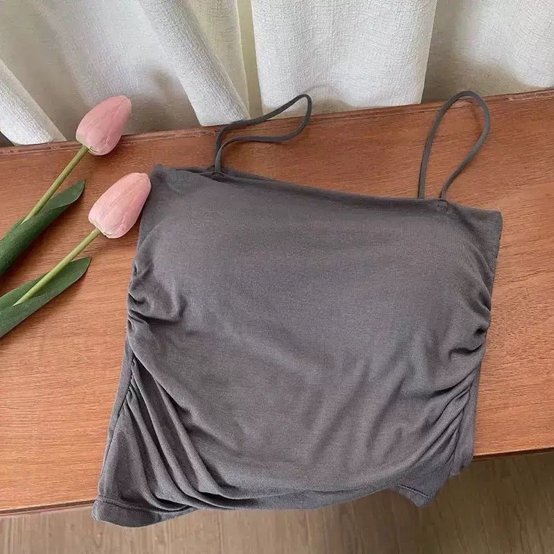 Sleek Ruched Built - In Bra Cami Top - Zero Bra