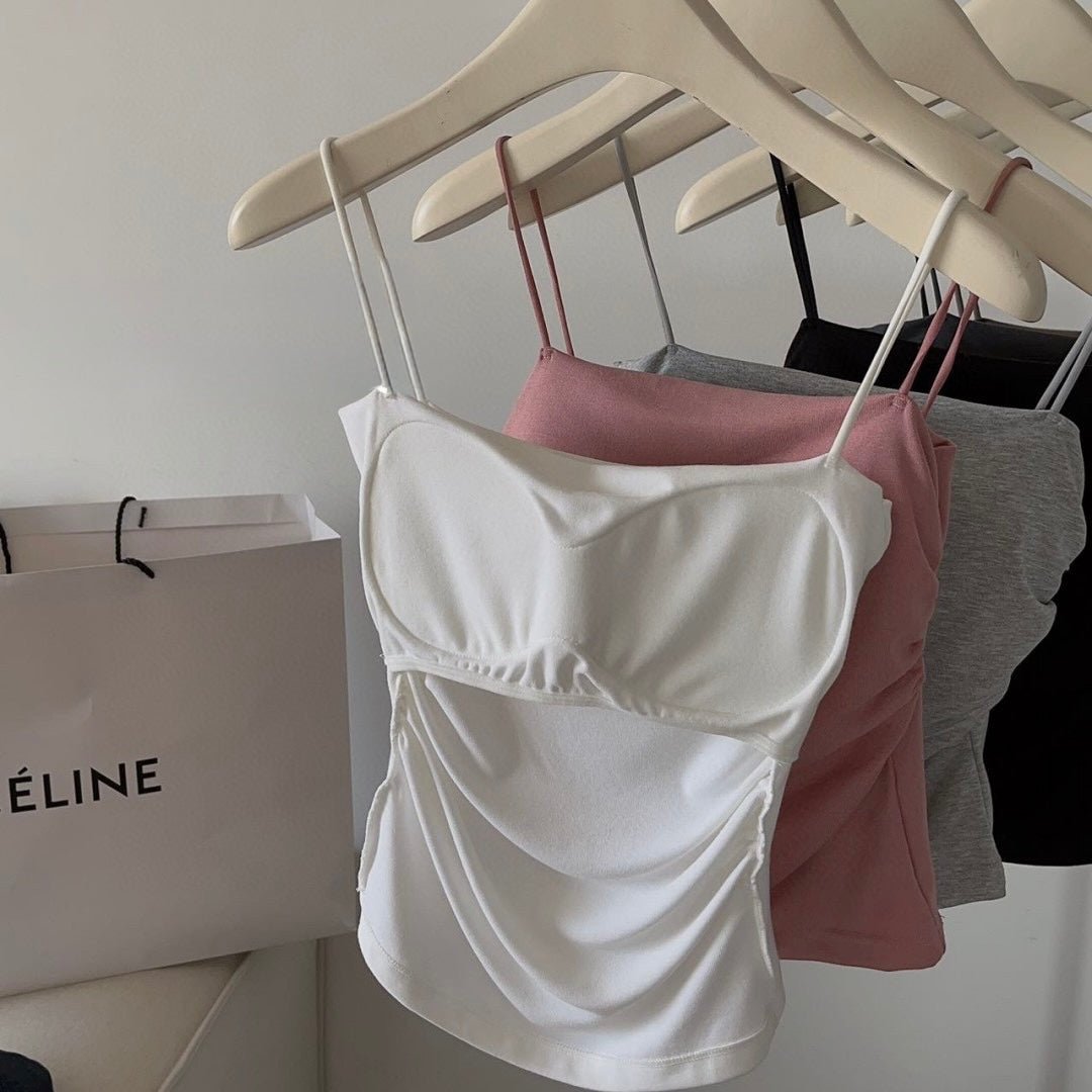 Sleek Ruched Built - In Bra Cami Top - Zero Bra