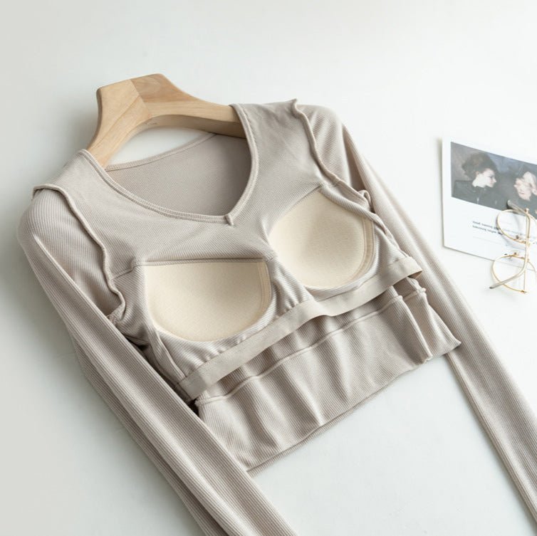 Sleek Stretch Built - In Bra Crop Top – Where Comfort Meets Cool - Zero Bra