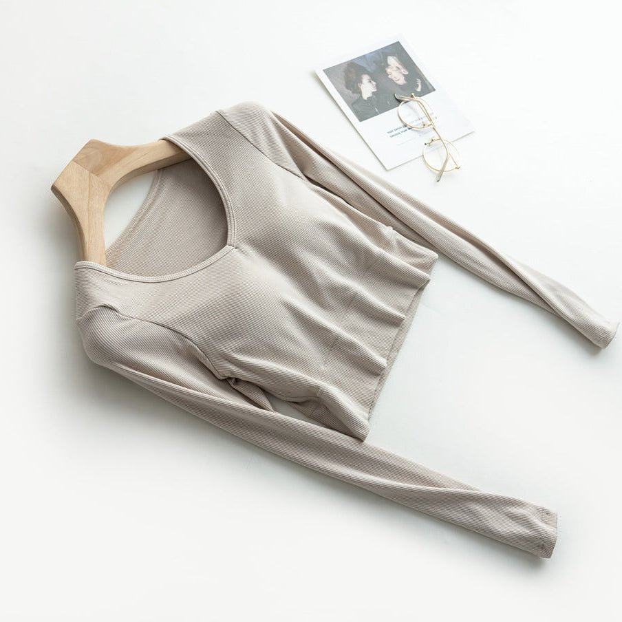 Sleek Stretch Built - In Bra Crop Top – Where Comfort Meets Cool - Zero Bra