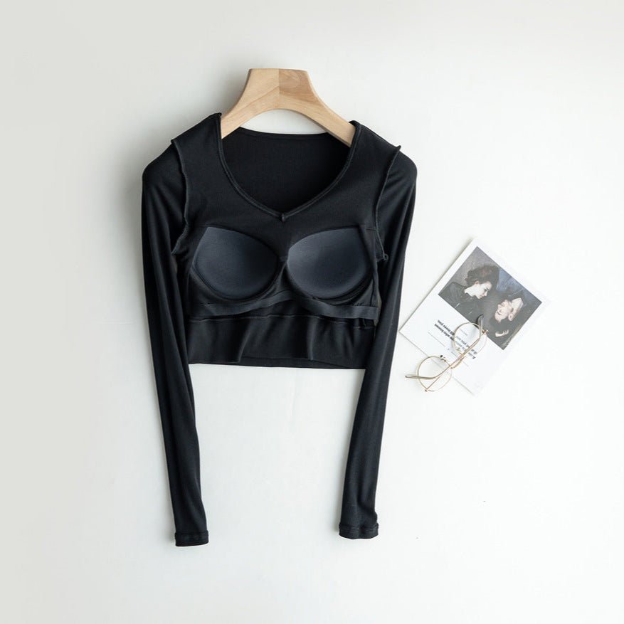 Sleek Stretch Built - In Bra Crop Top – Where Comfort Meets Cool - Zero Bra