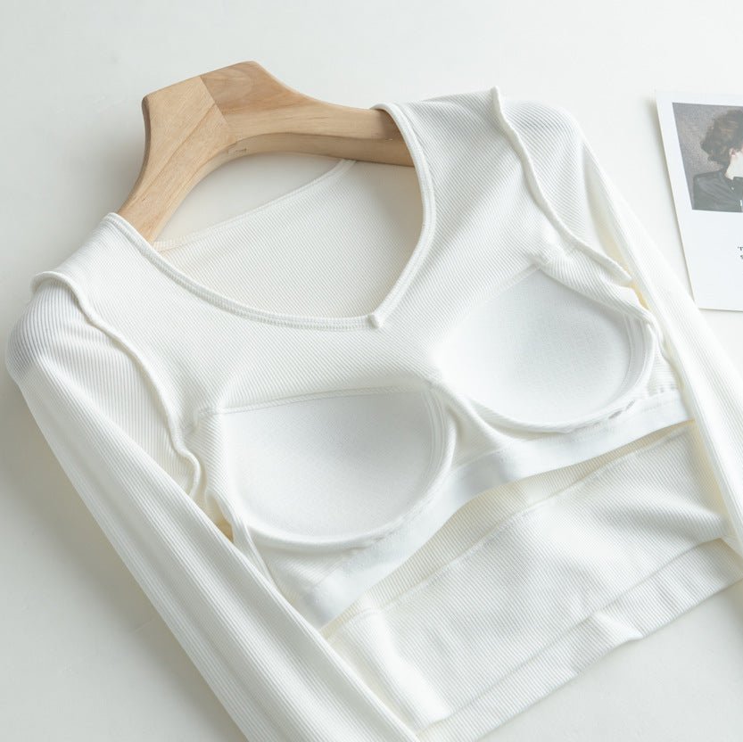 Sleek Stretch Built - In Bra Crop Top – Where Comfort Meets Cool - Zero Bra