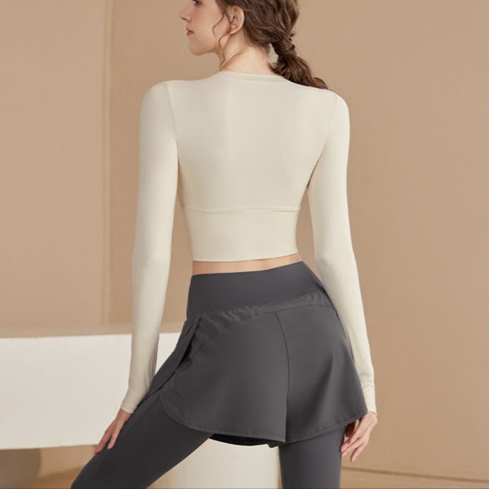 Sleek Stretch Built - In Bra Crop Top – Where Comfort Meets Cool - Zero Bra