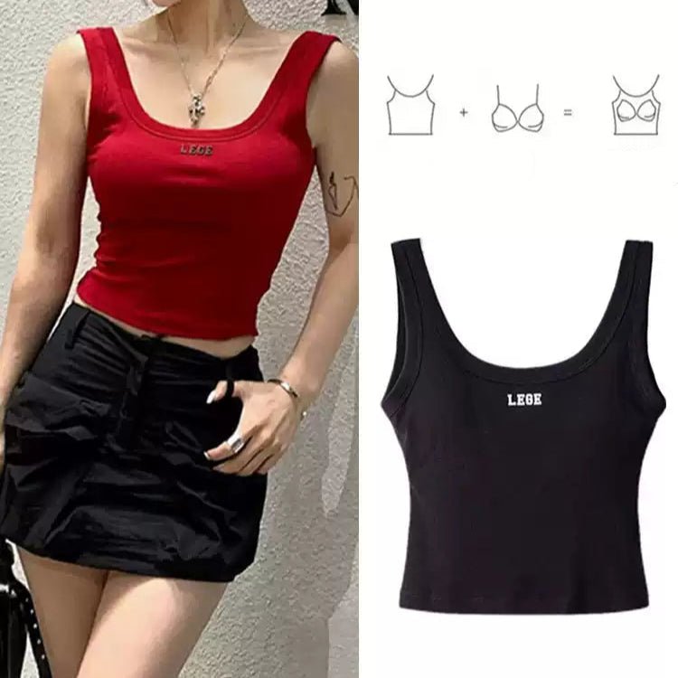 Sporty - Chic Built - In Bra Tank – Casual & Effortless - Zero Bra