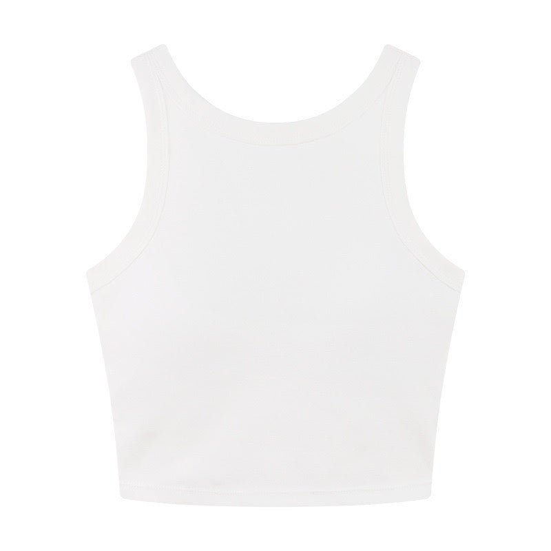 Sporty Chic Racerback Crop Top with Built - In Bra – Effortless Style Meets Comfort - Zero Bra
