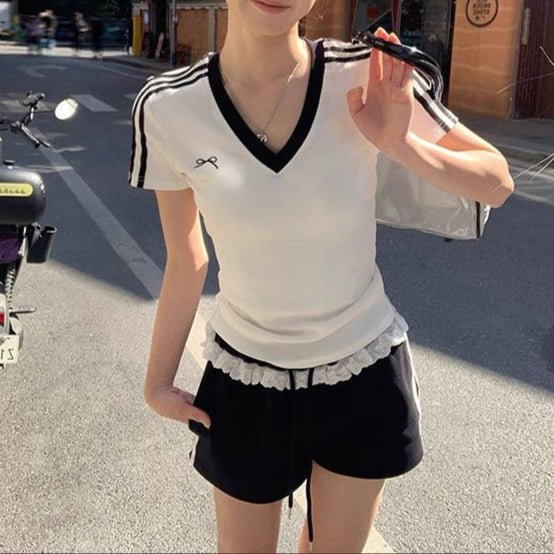 Sporty Vibe Built - In Bra Tee – Confidence with Every Move! - Zero Bra