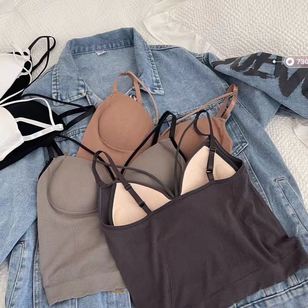 Strappy Back Built - In Bra Cami Tops – Your Everyday Glow - Up! - Zero Bra