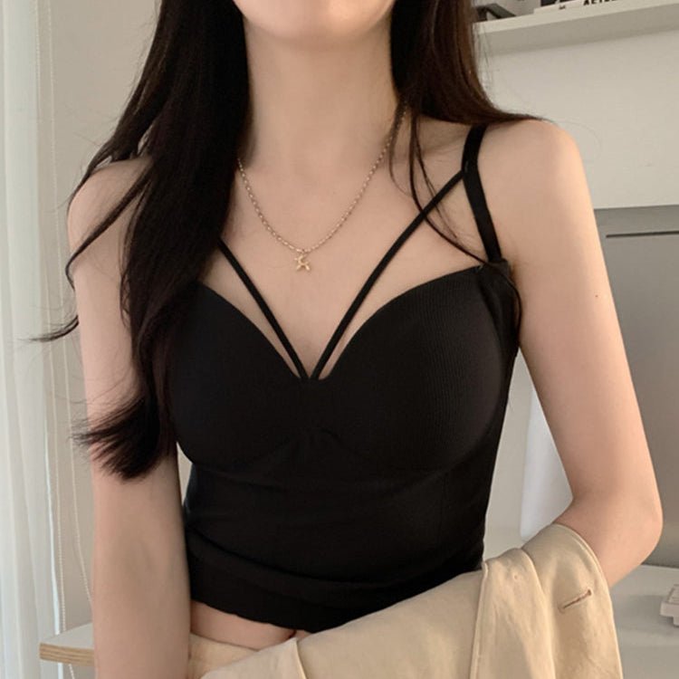 Strappy Back Built - In Bra Cami Tops – Your Everyday Glow - Up! - Zero Bra