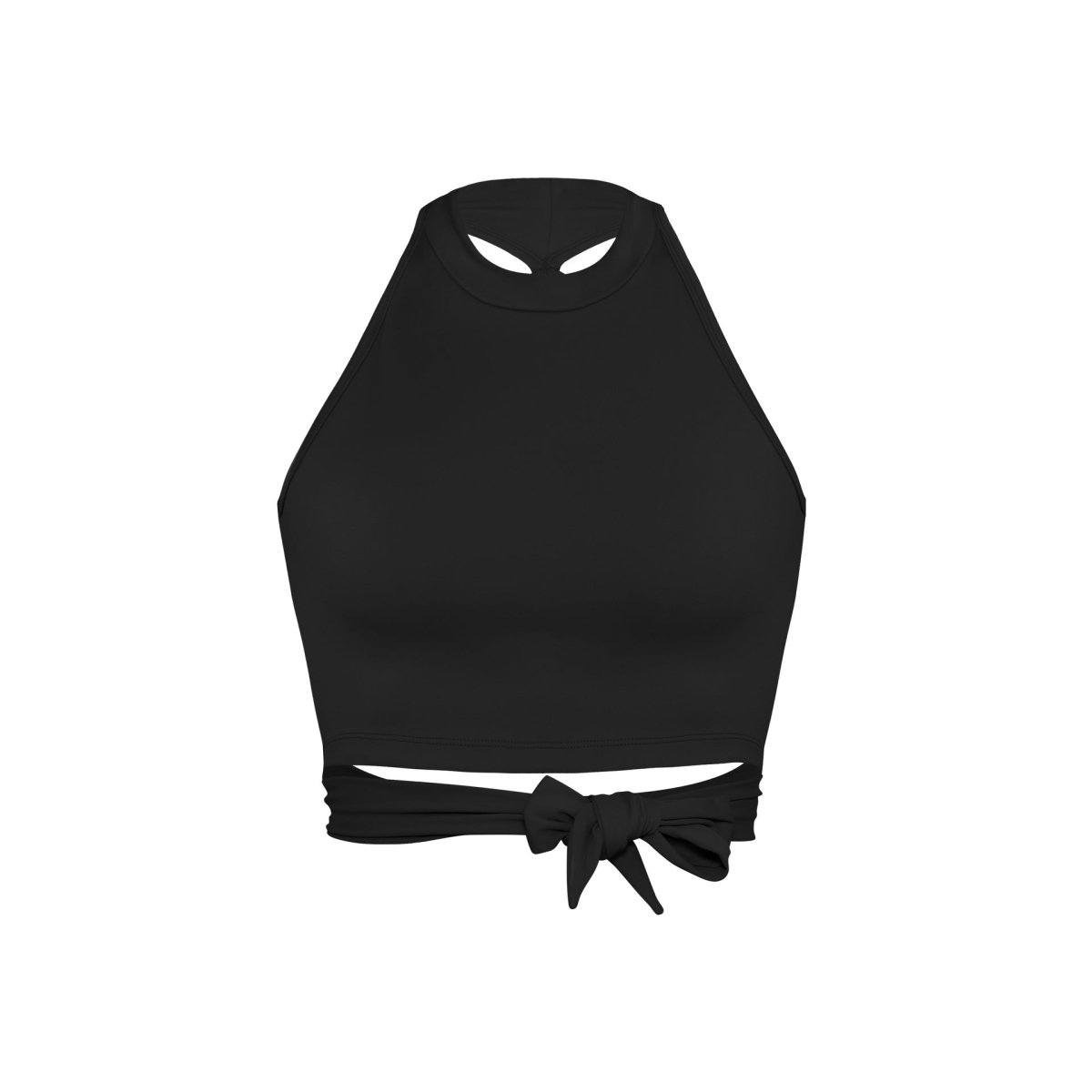 Strappy Back Halter Crop Top with Built - in Bra - Zero Bra