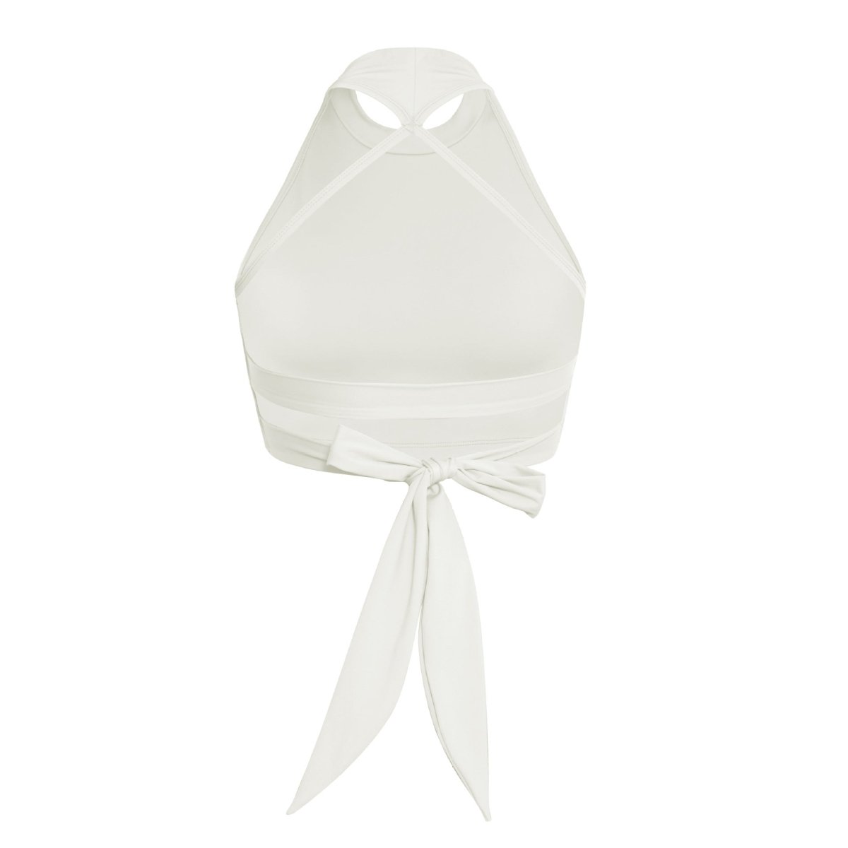Strappy Back Halter Crop Top with Built - in Bra - Zero Bra