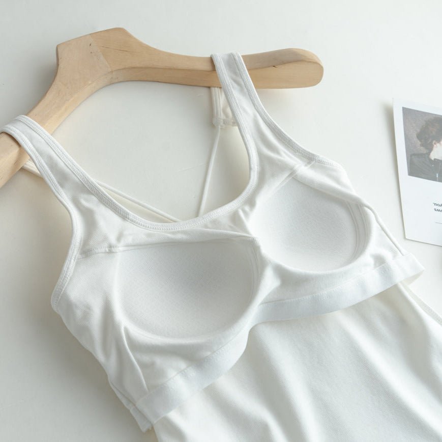 Strappy Chic Built - In Bra Cami – Supportive Style with a Back Twist - Zero Bra