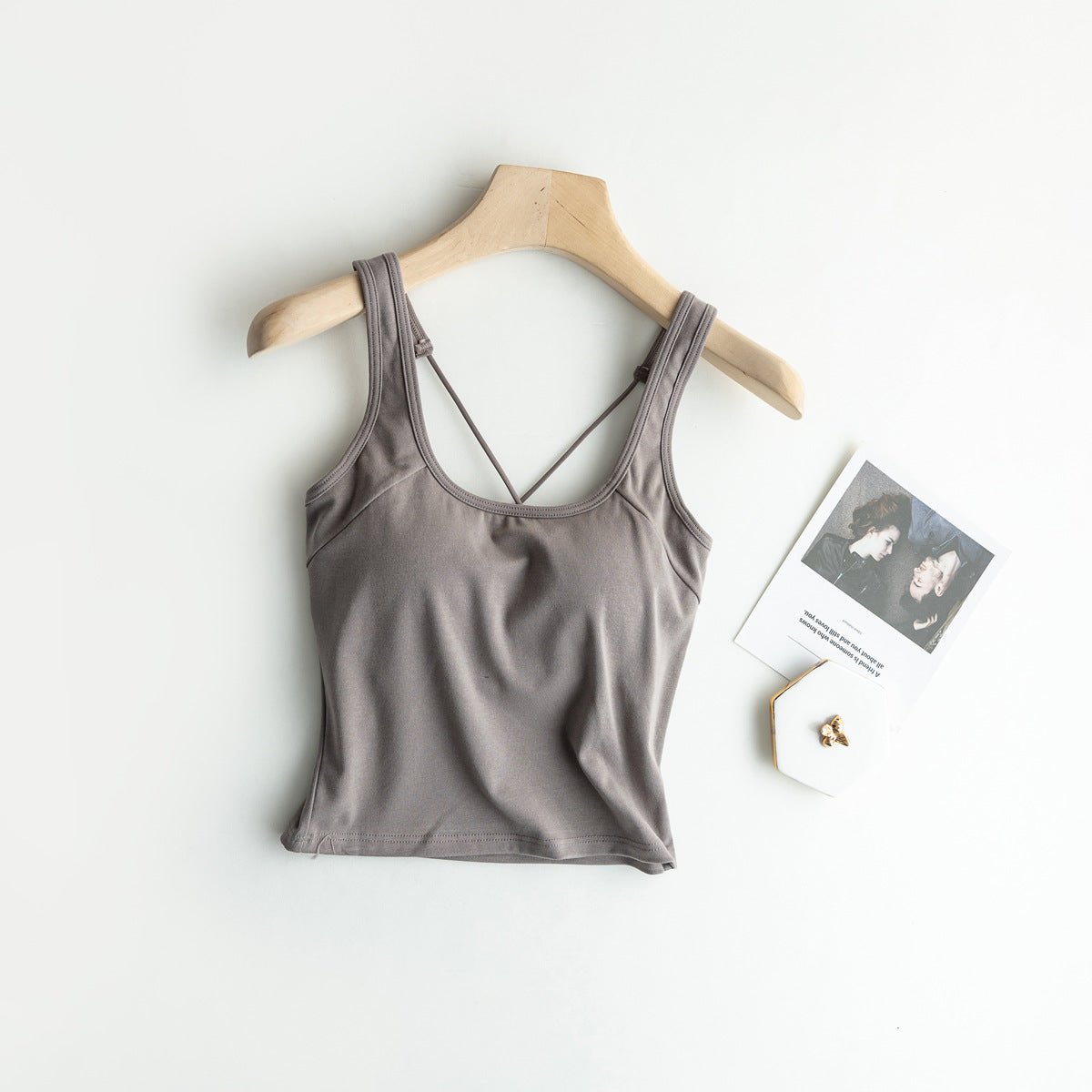 Strappy Chic Built - In Bra Cami – Supportive Style with a Back Twist - Zero Bra