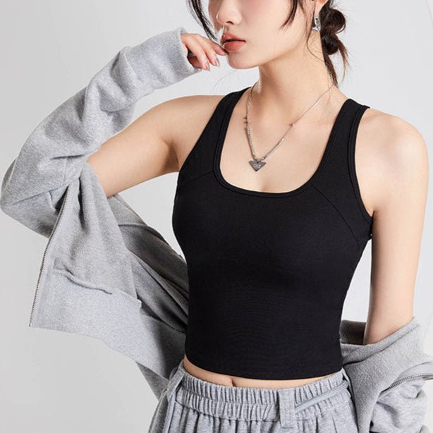 Strappy Chic Built - In Bra Cami – Supportive Style with a Back Twist - Zero Bra