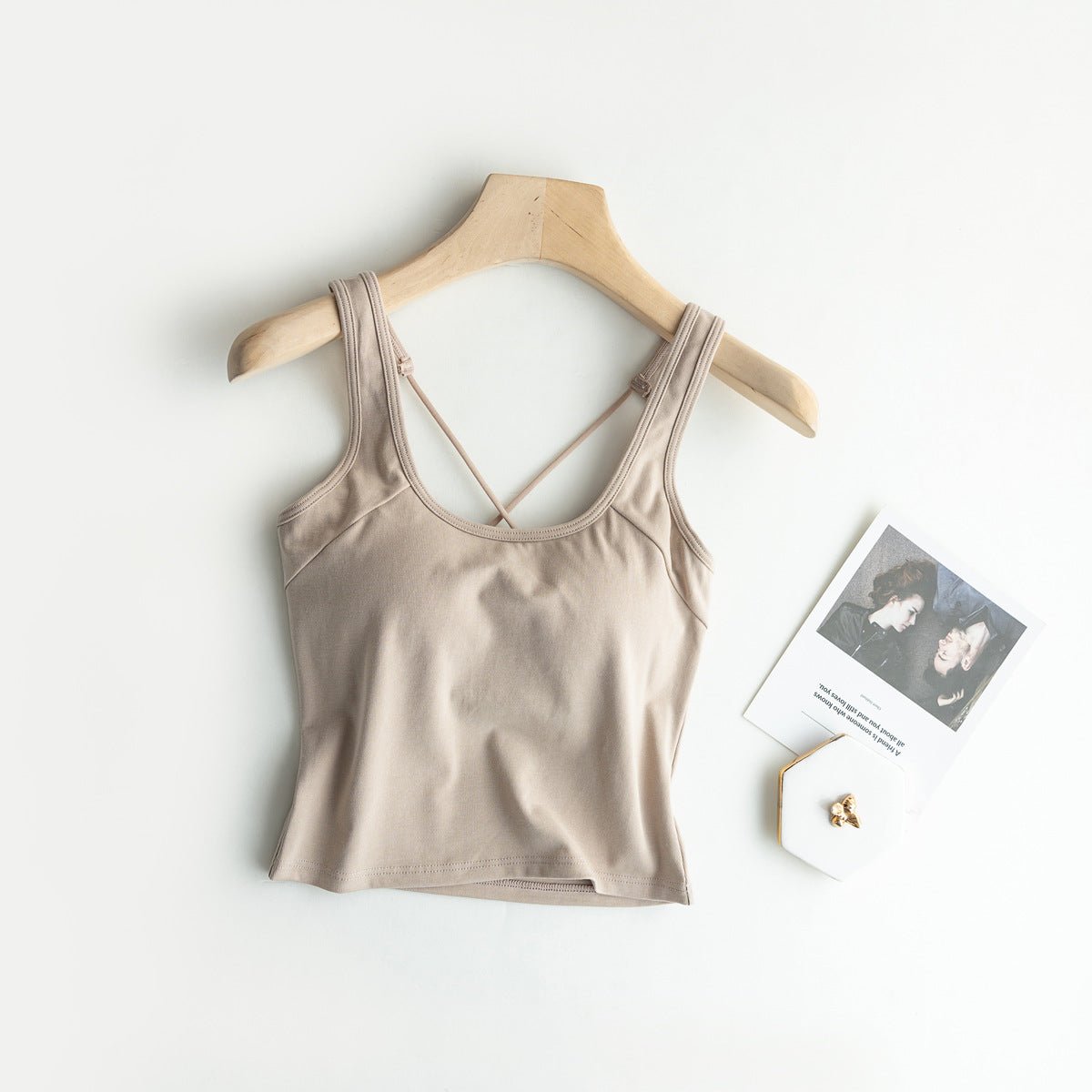 Strappy Chic Built - In Bra Cami – Supportive Style with a Back Twist - Zero Bra