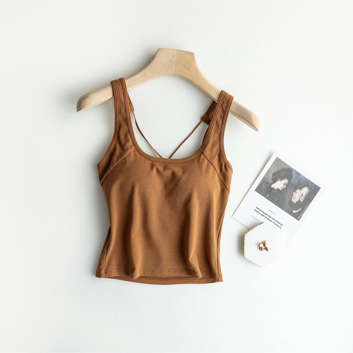 Strappy Chic Built - In Bra Cami – Supportive Style with a Back Twist - Zero Bra