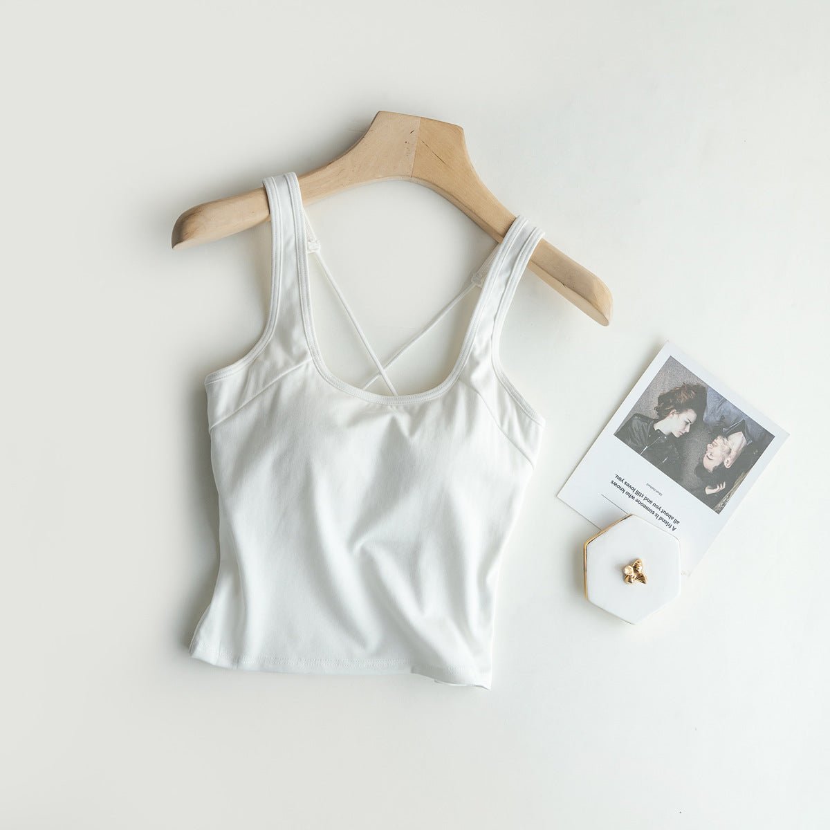 Strappy Chic Built - In Bra Cami – Supportive Style with a Back Twist - Zero Bra