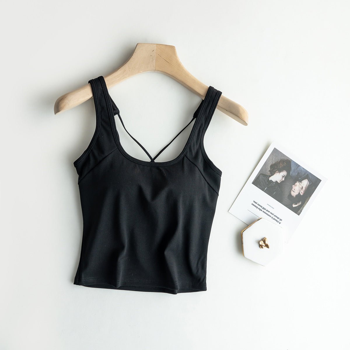 Strappy Chic Built - In Bra Cami – Supportive Style with a Back Twist - Zero Bra