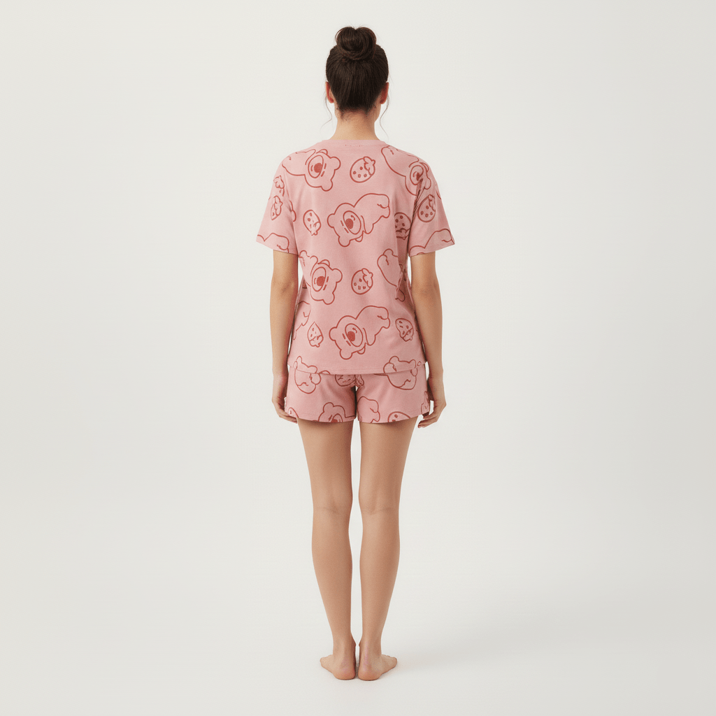 Strawberry Bear Padded PJ Set – Lovely Pink Edition - Zero Bra