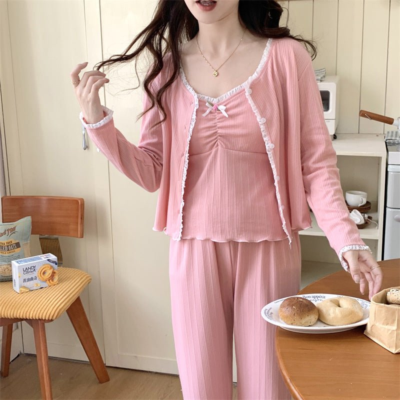 Strawberry Milk PJ Set โ 3 - Piece With Padded Charm - Zero Bra