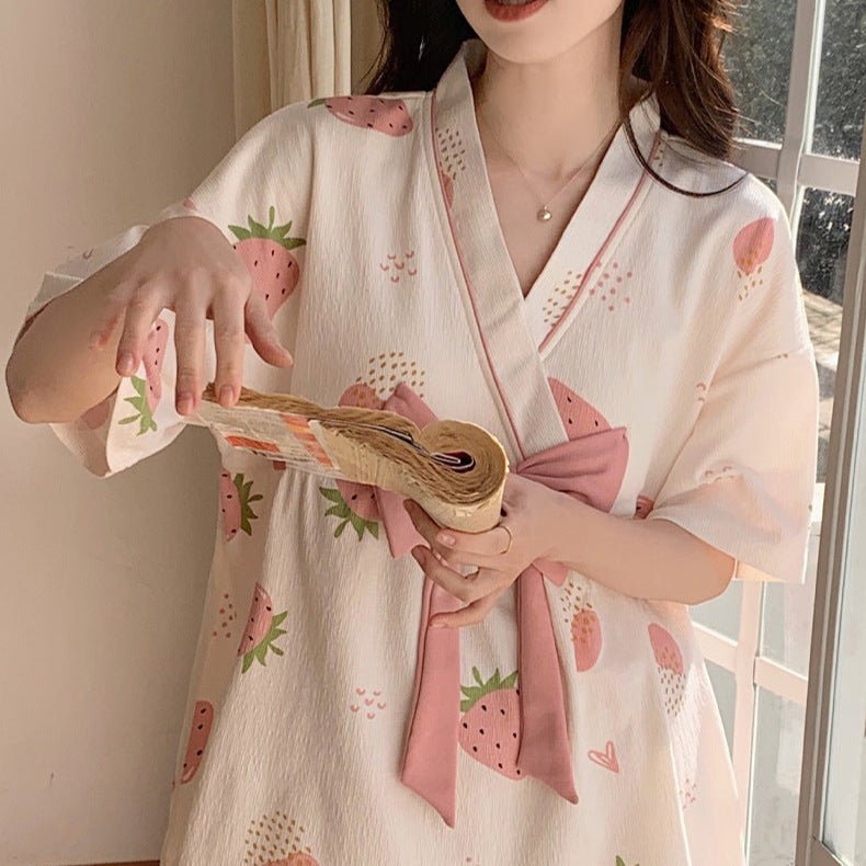 Strawberry Whip Kimono Set – With Padded Berry Bliss - Zero Bra