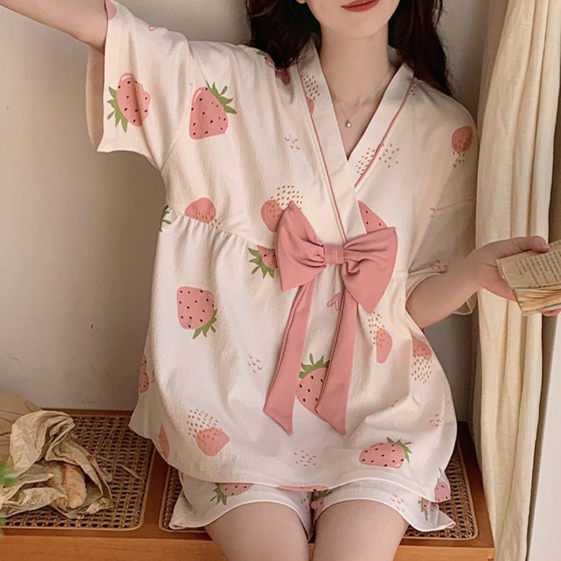 Strawberry Whip Kimono Set – With Padded Berry Bliss - Zero Bra