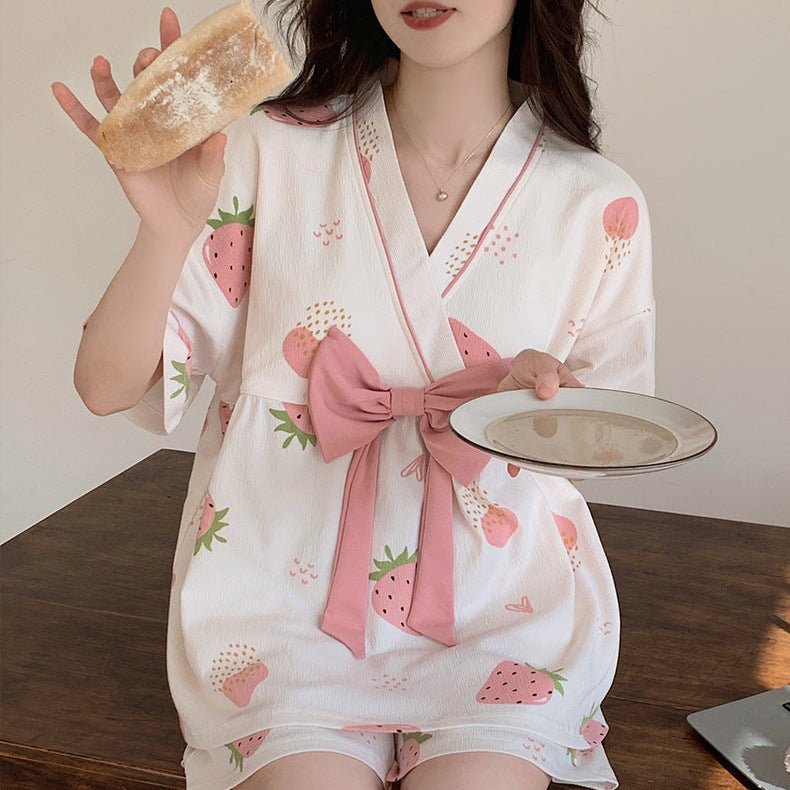 Strawberry Whip Kimono Set – With Padded Berry Bliss - Zero Bra