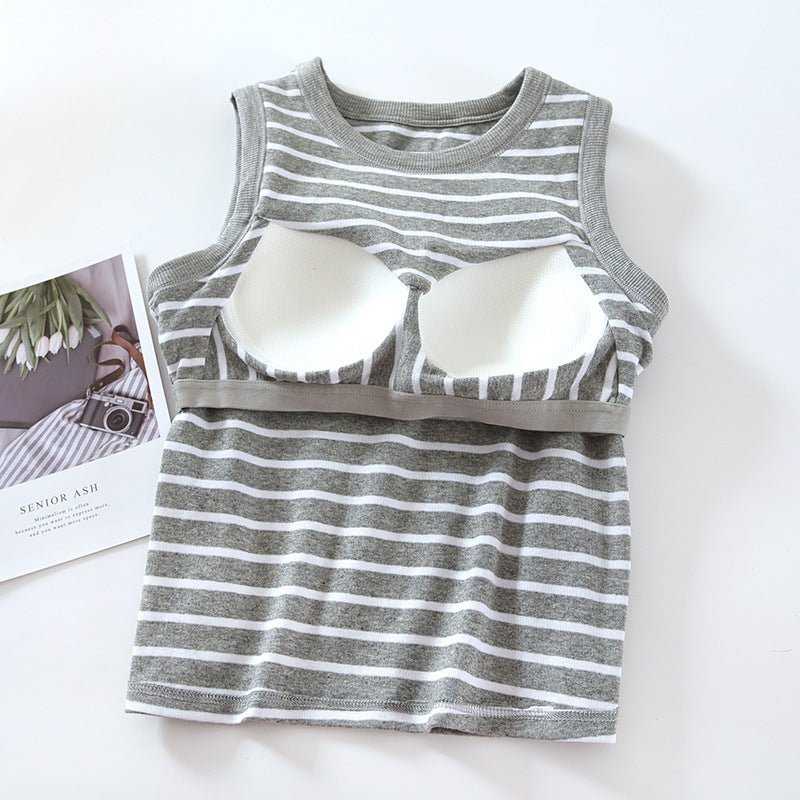 Striped & Supported Built - In Bra Tank – Everyday Fun, Effortless Fit! - Zero Bra
