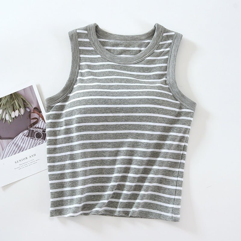 Striped & Supported Built - In Bra Tank – Everyday Fun, Effortless Fit! - Zero Bra