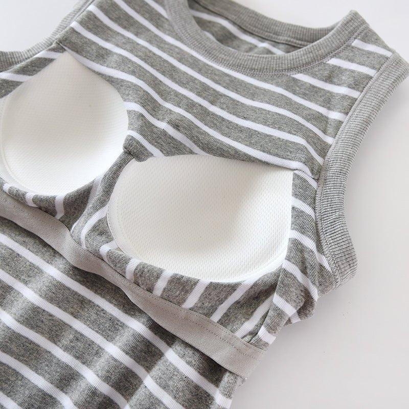 Striped & Supported Built - In Bra Tank – Everyday Fun, Effortless Fit! - Zero Bra