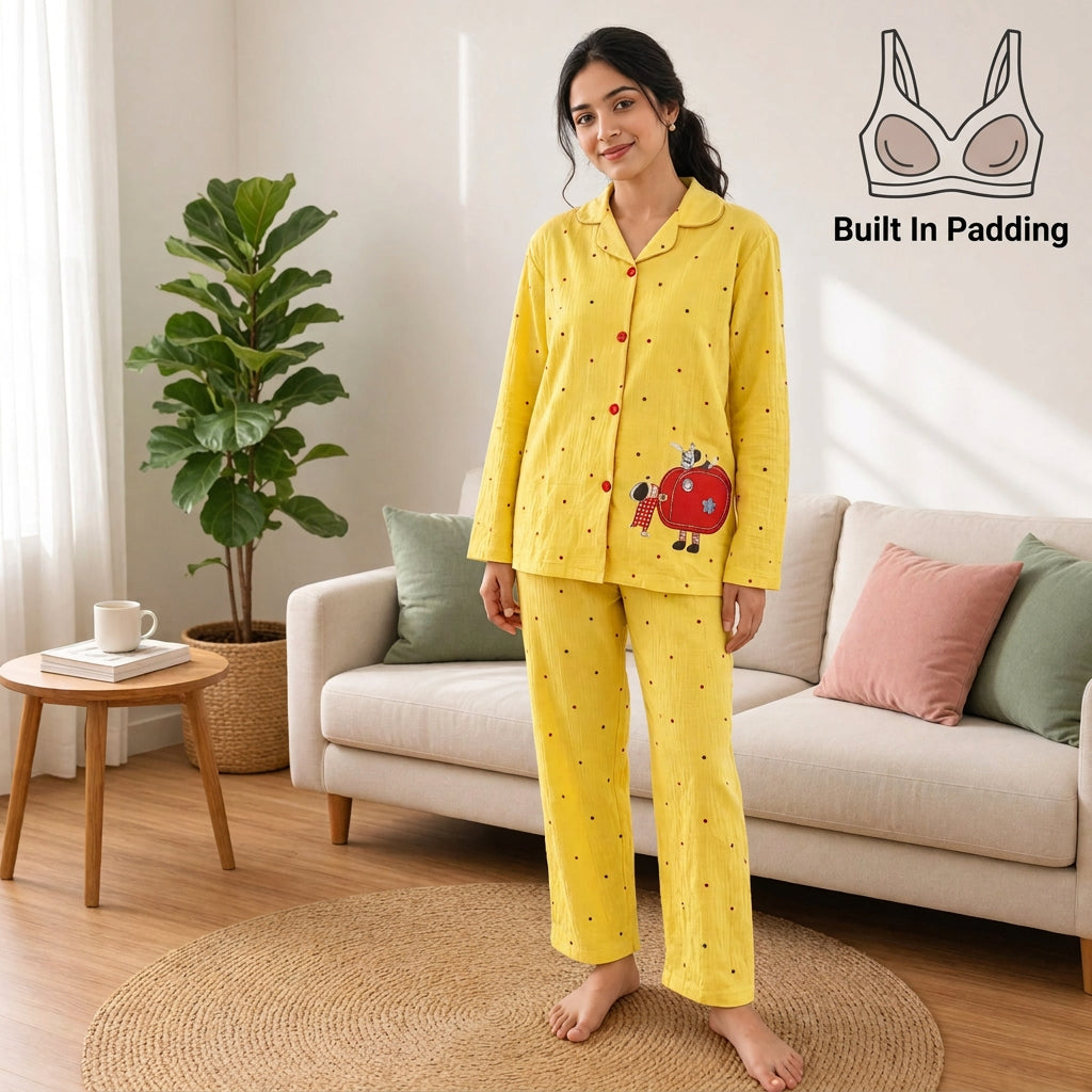 Sunny Apple Padded Night Suit