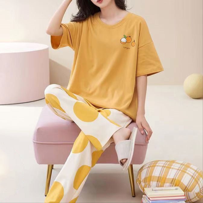 Sunny Longan Sleepwear Set with Padded Support - Zero Bra