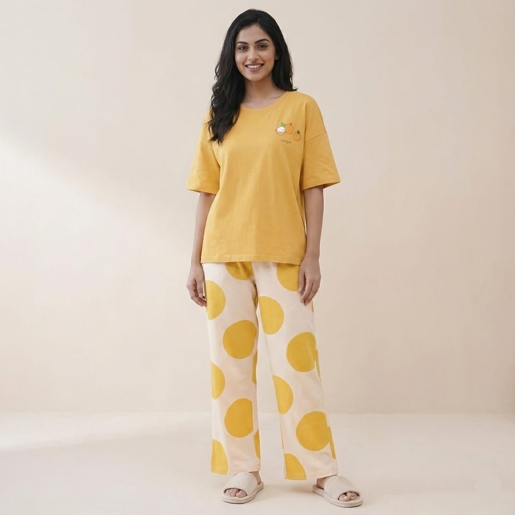 Sunny Longan Sleepwear Set with Padded Support - Zero Bra
