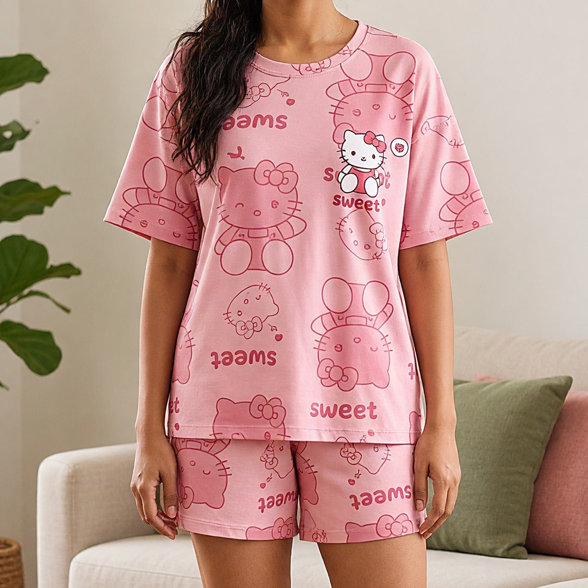Sweet Kitty Dream Padded Night Suit